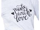 Be MaaMaa Tehotenské  tričko dlhý rukáv In Love - sivá vel. XS, XS (32-34)