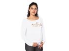 Be MaaMaa Tehotenské  tričko dlhý rukáv In Love - biele - XL, XL (42)