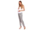 Be MaaMaa Tehotenské nohavice s pružným, vyskokým pásom - sivé, veľ. L/XL, L/XL