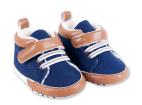 Dojčenské capačky/topánočky s kožúškom YO !- modré, veľ. 0/6 m, 56-68 (0-6 m)