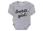 Dojčenské body s dlhým rukávom New Baby Sweet girl sivé Sivá 68 (4-6m)