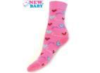 Detské bavlnené ponožky New Baby ružové love you Ružová 104 (3-4r)