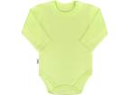 Dojčenské bavlnené body s dlhým rukávom New Baby Pastel zelené Zelená 74 (6-9m)