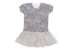 Mamatti Dojčenské šaty s tylom, kr. rukáv, Gepardík, biele vzorované, 68 (3-6m)