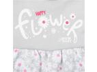 Dojčenské letné bavlnené šatôčky s čelenkou New Baby Happy Flower sivé Sivá 56 (0-3m)