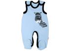 Dojčenské bavlnené dupačky Baby Nellys, Zebra - modré, velˇ. 56, 56 (1-2m)