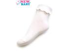 Dojčenské bavlnené ponožky s volánikom New Baby biele Biela 62 (3-6m)