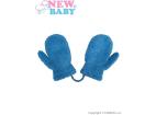 Detské zimné rukavičky New Baby so šnúrkou jeans Modrá 92 (18-24m)