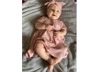 Dojčenské bavlnené šatôčky s čelenkou New Baby Practical Ružová 86 (12-18m)
