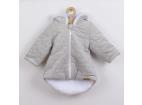 Zimný dojčenský kabátik s čiapočkou Nicol Kids Winter sivý Sivá 56 (0-3m)