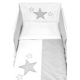 Mantinel s obliečkami Baby Stars - sivý, 120x90 cm, 120x90