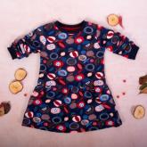 K-Baby Dievčenské bavlnené šaty, Ovocie - granátové, veľ. 74, 74 (6-9m)