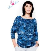 Be MaaMaa Tehotenské štýlové tričko, blúzka s JEANS vzorom,  vel. L/XL, L/XL