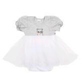 Dojčenské body s tylovou sukienkou New Baby Wonderful sivé Sivá 62 (3-6m)