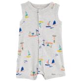 CARTER'S Overal letný Grey Boats chlapec 12m