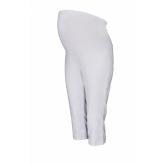 Be MaaMaa Tehotenské 3/4 nohavice s elastickým pásom - biele, vel´. L, L (40)
