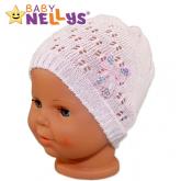 Háčkovaná čiapočka Mašle Baby Nellys ® - s flitry, 56-62 (0-3m)