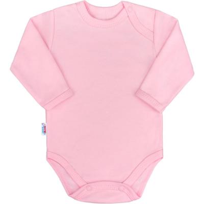 Dojčenské bavlnené body s dlhým rukávom New Baby Pastel ružové Ružová 74 (6-9m)