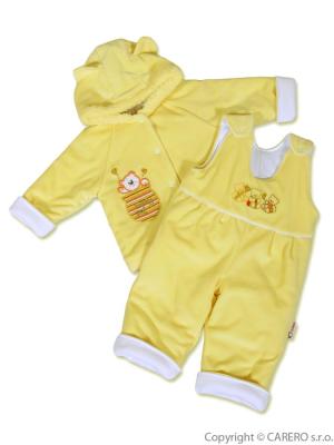Dojčenská zimná súprava New Baby medvedík žlto-biela Žltá 80 (9-12m)