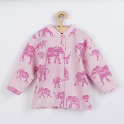 Dojčenský kabátik Baby Service Slony ružový Ružová 68 (4-6m)